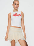 Lifas Lace Mini Skirt Cream Princess Polly  Mini Skirts 