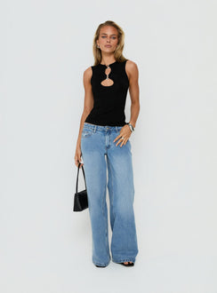 Orlaith Cut Out Sleeveless Top Black