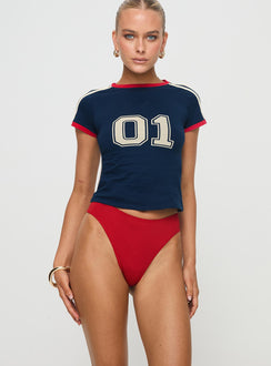 red underwear high rise cheeky cut