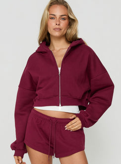 Zellah Double Ended Zipper Hoodie Cherry