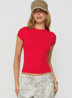 Daily Define Crew Neck Short Sleeve Top Red