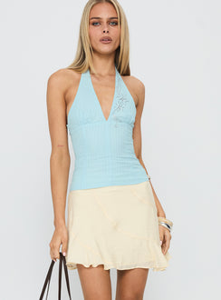 back view of model wearing Princess Polly Your Best Girl Mini Skirt Cream Mini Skirts 