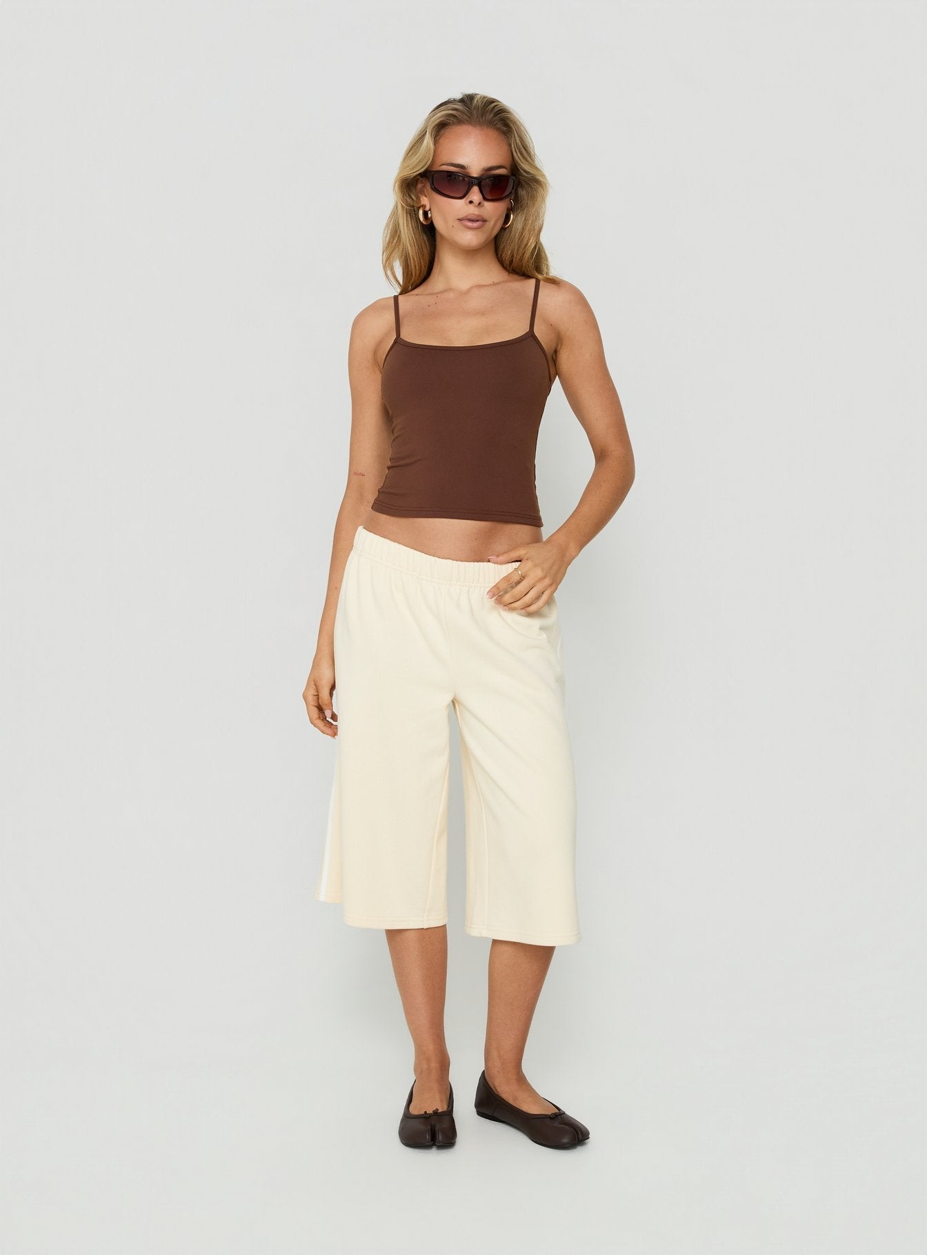 Daily Define Thin Strap Classic Tank Top Brown