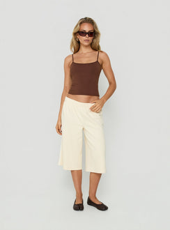 Daily Define Thin Strap Classic Tank Top Brown