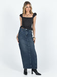 product Orillia Denim Midi Skirt Dark Wash Princess Polly  Maxi 