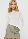 Pratt Long Sleeve Top White