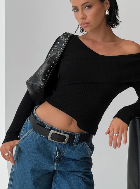 Nolia Long Sleeve Top Black