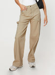 Princess Polly mid-rise  Hellier Cargo Pant Beige