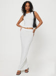 Matching set, slim fitting Crop tank top, high neckline Maxi skirt, elasticated waistband