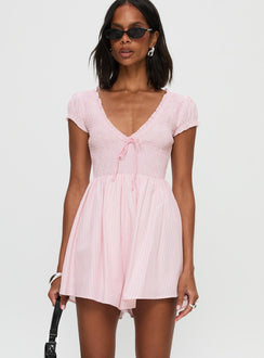 Wescott Stripe Playsuit Pink / White