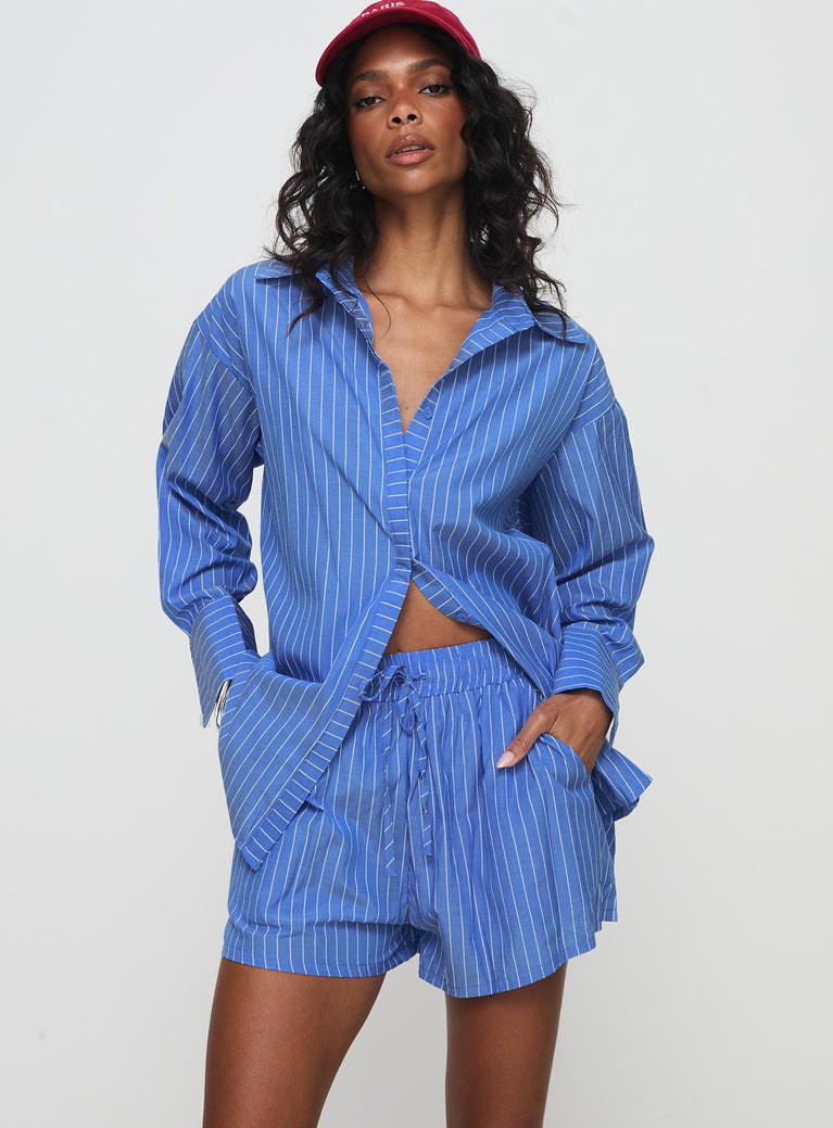 Jellie Set Blue Pinstripe