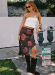   front view of model wearing Princess Polly Canaan Asymmetrical Midi Skirt Multi Midi Skirts 