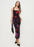 front view of model wearing Princess Polly Eviana Maxi Dress Floral Square Neck 