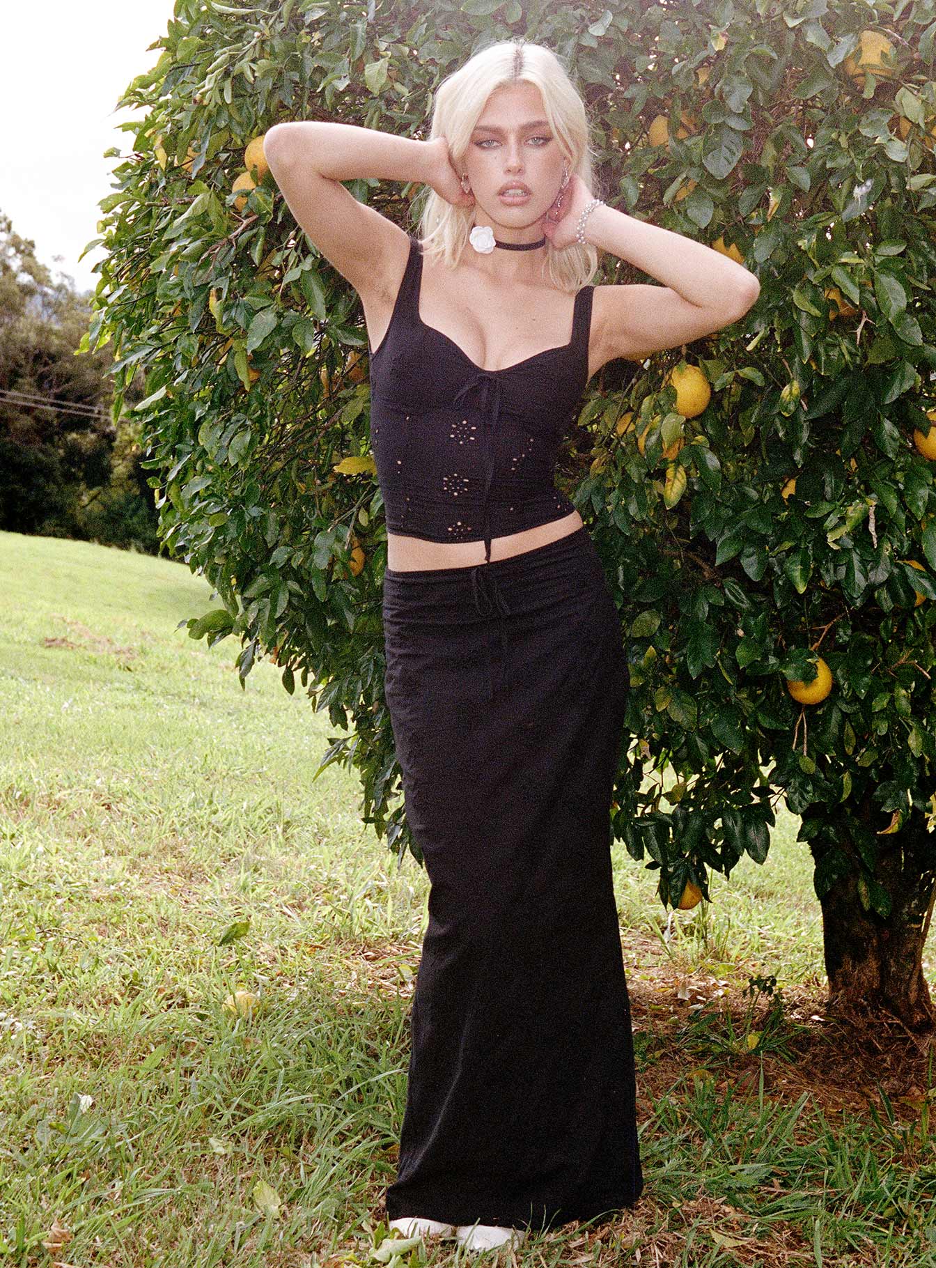 Long maxi skirt outlet black