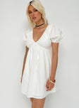 Princess Polly Plunger  Bevin Mini Dress White