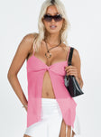 product Princess Polly Sleeveless Sweetheart  Fallen Roses Top Pink