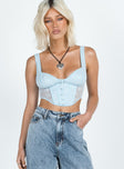 product Princess Polly Sleeveless Sweetheart  Vados Bustier Top Baby Blue