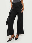 Princess Polly high-rise  Threaded Waistband Low Waist Pant Black