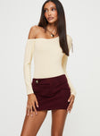 Brinnley Mini Skirt Burgundy Princess Polly  Mini 