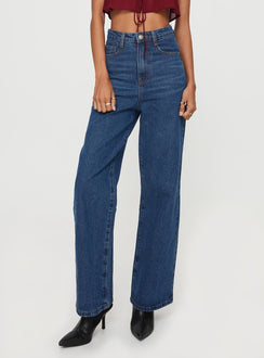 product Princess Polly High Waisted  Nicolo Jeans Mid Blue Denim