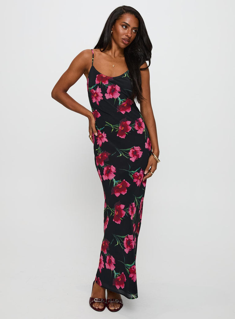 Emorie Bias Cut Maxi Dress Multi Floral