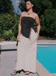 product Mercer Linen Blend Maxi Skirt Black / White Curve Princess Polly  Maxi 