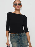 Elaia 3/4 Sleeve Top Black