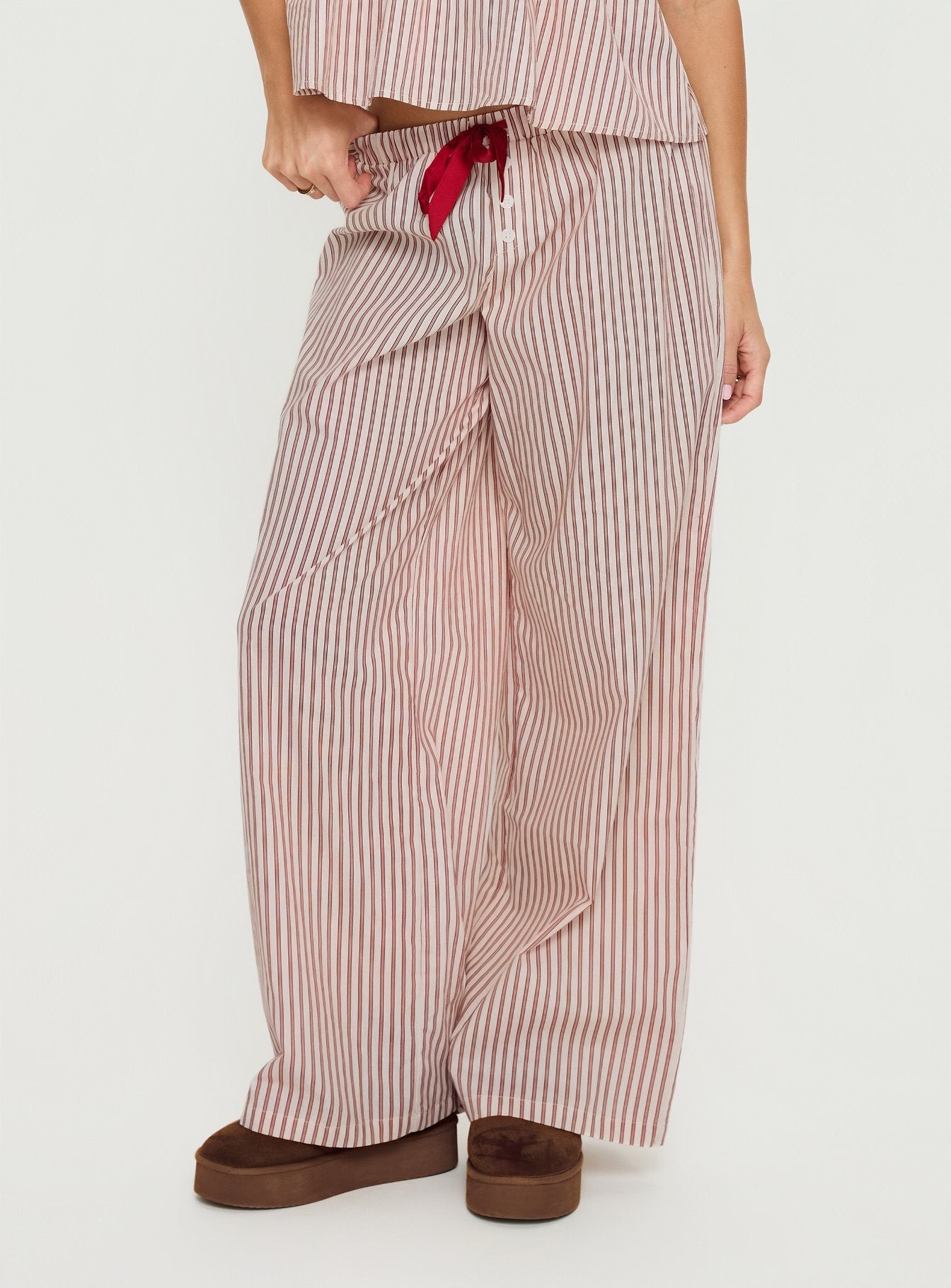 Chill Club Sleep Relaxed Trousers Red / White Stripe