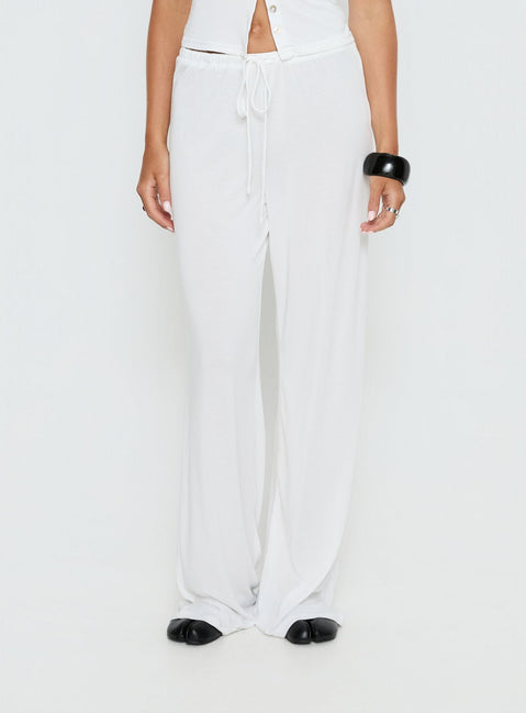 Gavrielle Jersey Wide Leg Trousers White
