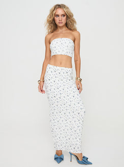 Matching set Cropped tube top, elasticated bust & waistband, lettuce edge hem, split in hem Good stretch, fully lined