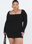 product Princess Polly Asymmetric Neckline  Denielle Mini Dress Black Curve