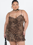 Princess Polly Sweetheart Neckline  Linnard Mini Dress Leopard Curve