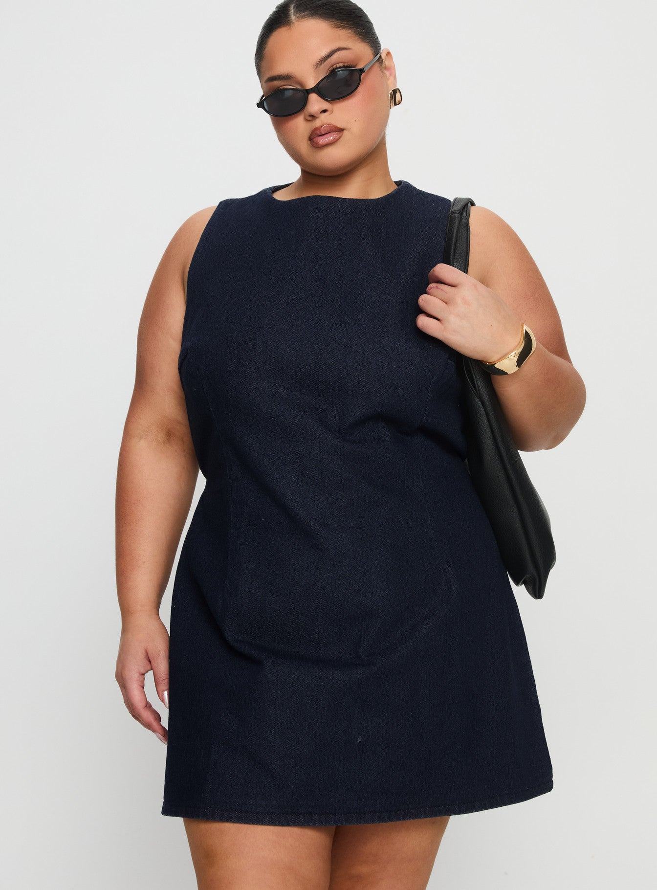 Ainsleigh Shift Denim Playsuit Dark Wash Curve