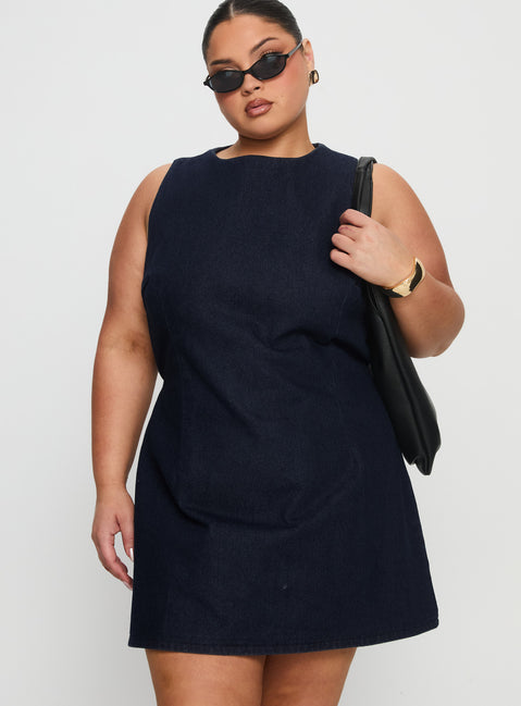 Ainsleigh Shift Denim Playsuit Dark Wash Curve