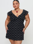 I Guess So Mini Dress Black Polka Dot V-Neck 