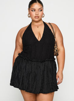 Mixie Halter Romper Black Curve