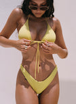 Clifftop High Cut Bikini Bottoms Yellow