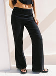 side view of model wearing Princess Polly Perfect Pant Black High Waisted Pants 