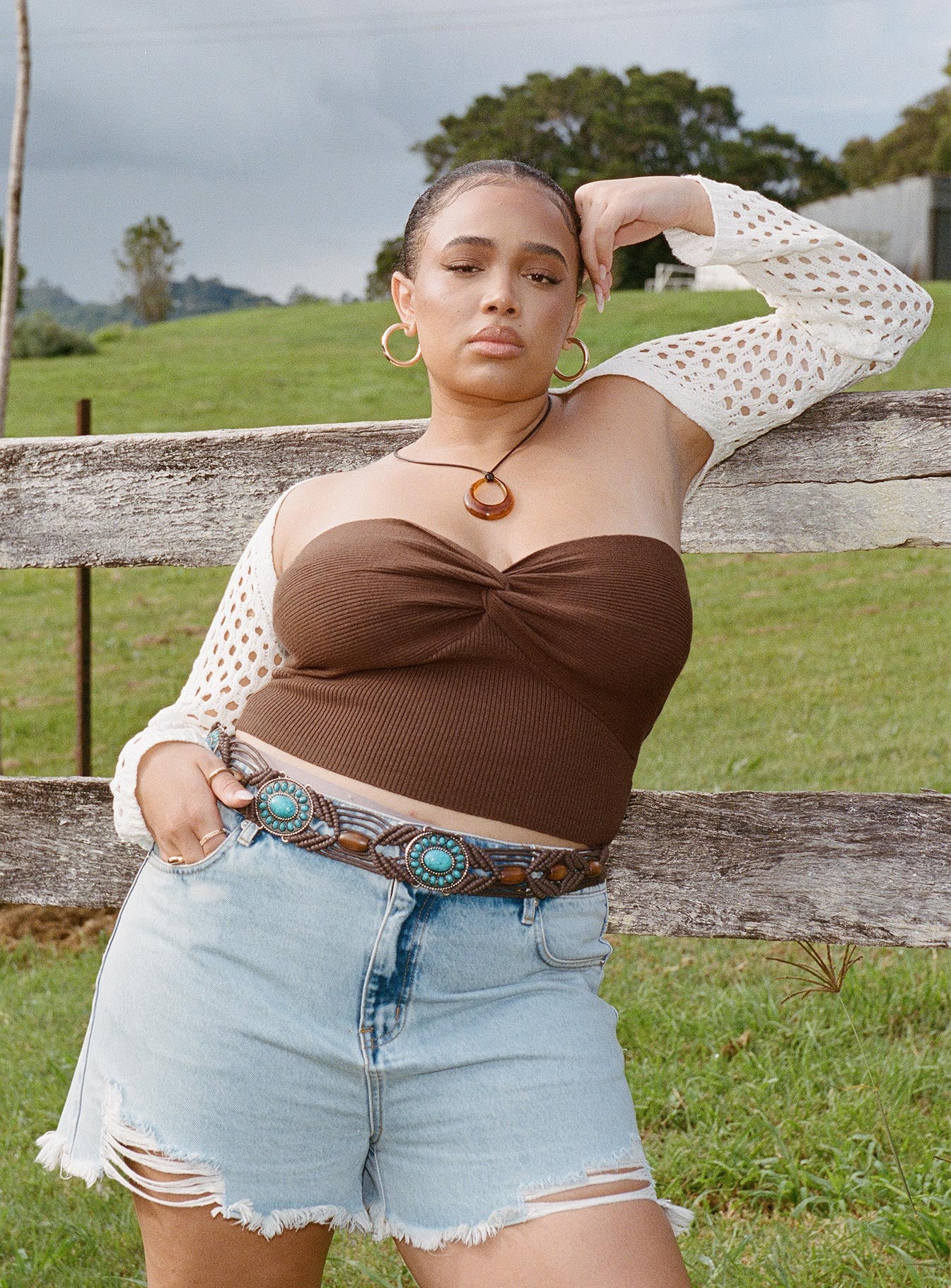 product Princess Polly  Kallista Top Brown Curve