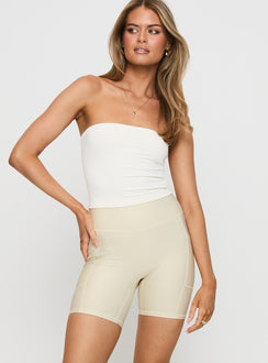 Power Activewear Rib Shorts Latte