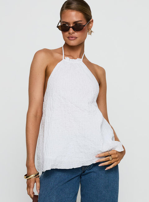 Flutter Halter Top White