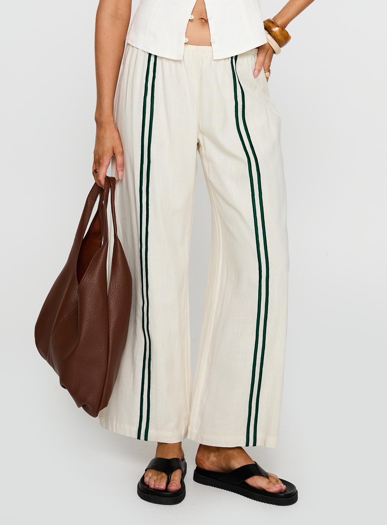 Telling Lies Pants White / Green