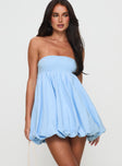 Ismene Bubble Hem Mini Dress Blue