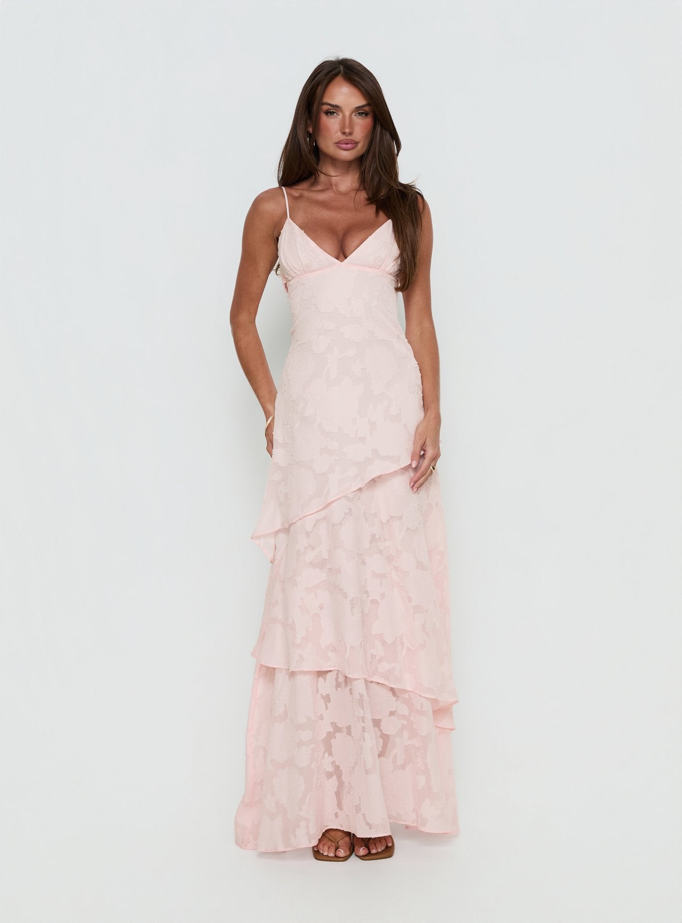 herlipto Twisted Ribbon Tiered Dress S Herlipto Twisted Ribbon