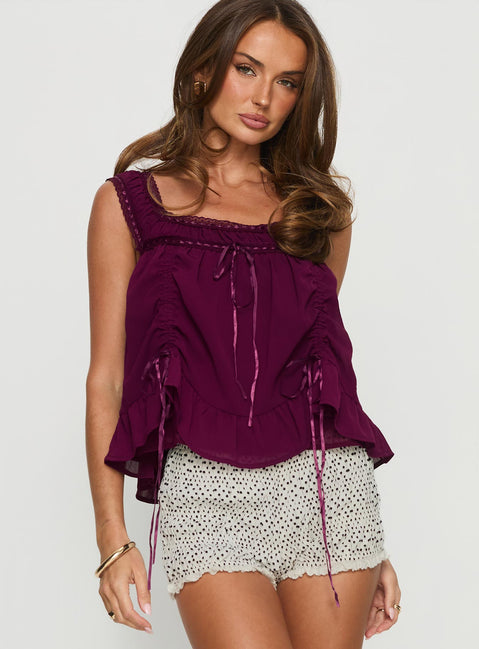 Eluisa Lace Top Plum