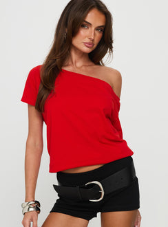 Icon Baby Off Shoulder Top Red