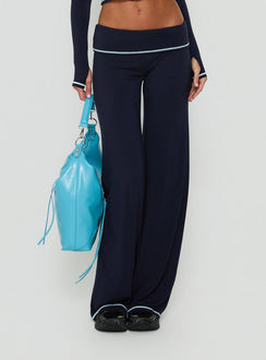 Kimberlyn Jerseyhose mit geradem Bein Schwarz
