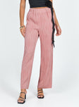 Front view of model wearing  front Princess Polly High Waisted Pants  Bettina Pants Pink