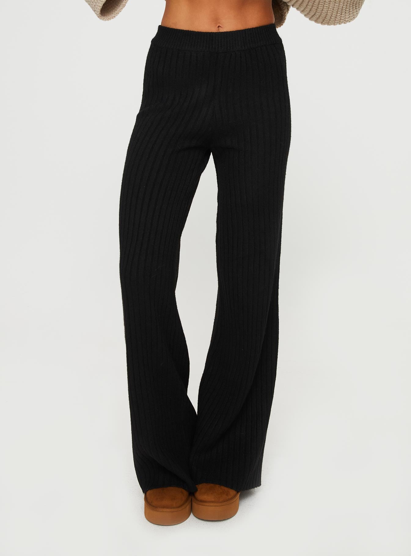 Black hot sale knit pants