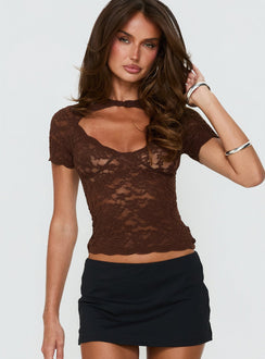 Giallo Lace Top Chocolate